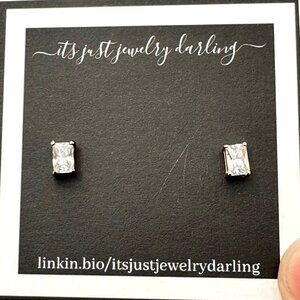 Womens Earrings 14K Yellow Gold Cubic Zirconia Pierced Gift Idea for Her Estate